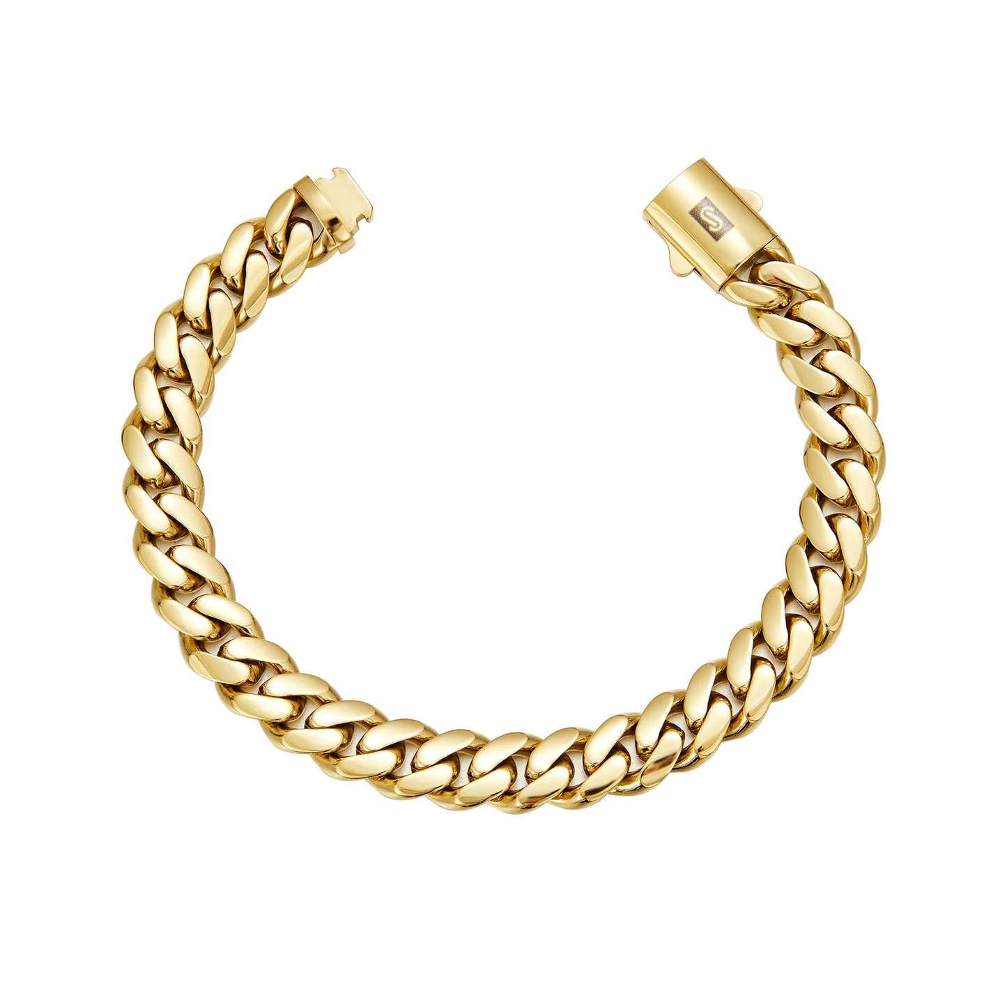 Esclava estilo monaco cubana con chapado de oro PVD de 14K