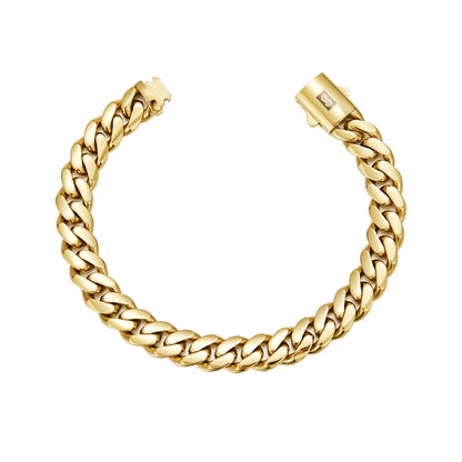 Esclava estilo monaco cubana con chapado de oro PVD de 14K