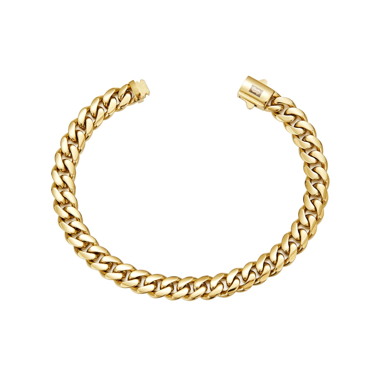Esclava estilo monaco cubana con chapado de oro PVD de 14K