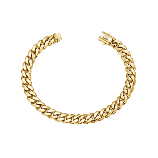 Esclava estilo monaco cubana con chapado de oro PVD de 14K